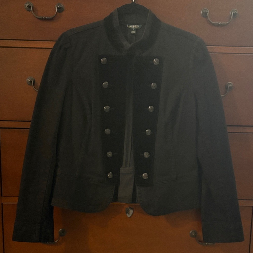 Lauren By  Ralph Lauren Black Military-Style Women's Jacket
